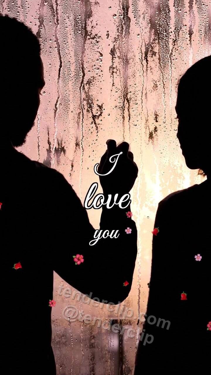 Animated greeting card about I love you: heart appears on a fogged window