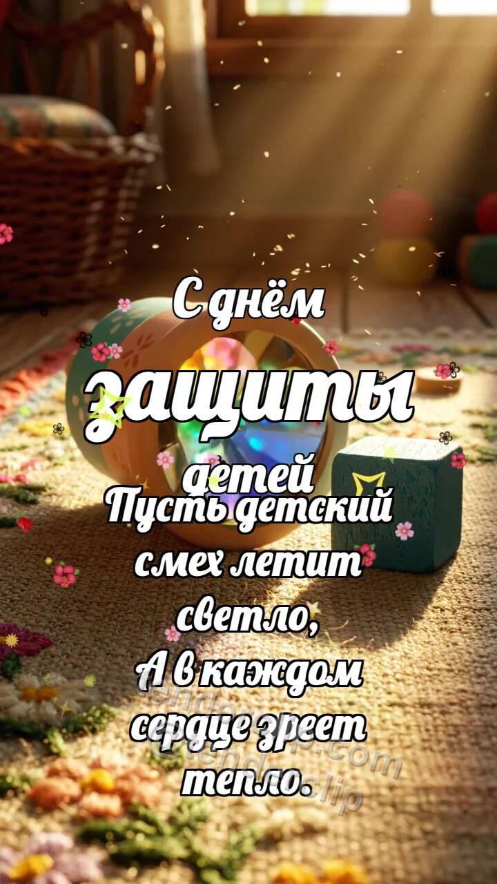 Анимационная открытка на тему С днём защиты детей: Калейдоскоп ловит радугу