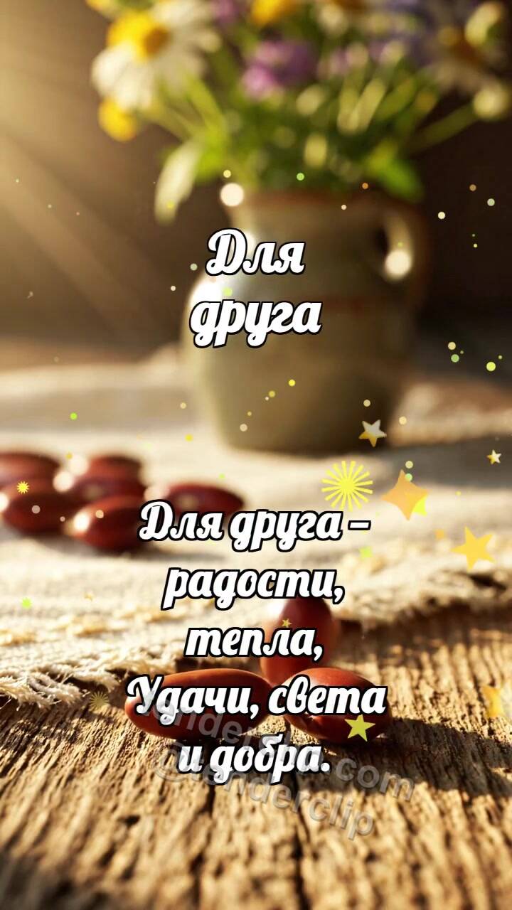 Анимационная открытка на тему Для друга: Сухие бобы строят башенку