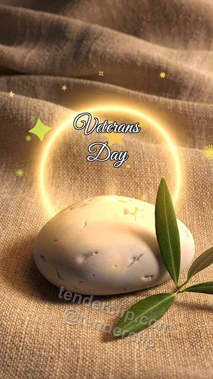 Animated greeting card about Veterans Day: Peaceful Pebble Keeps Light