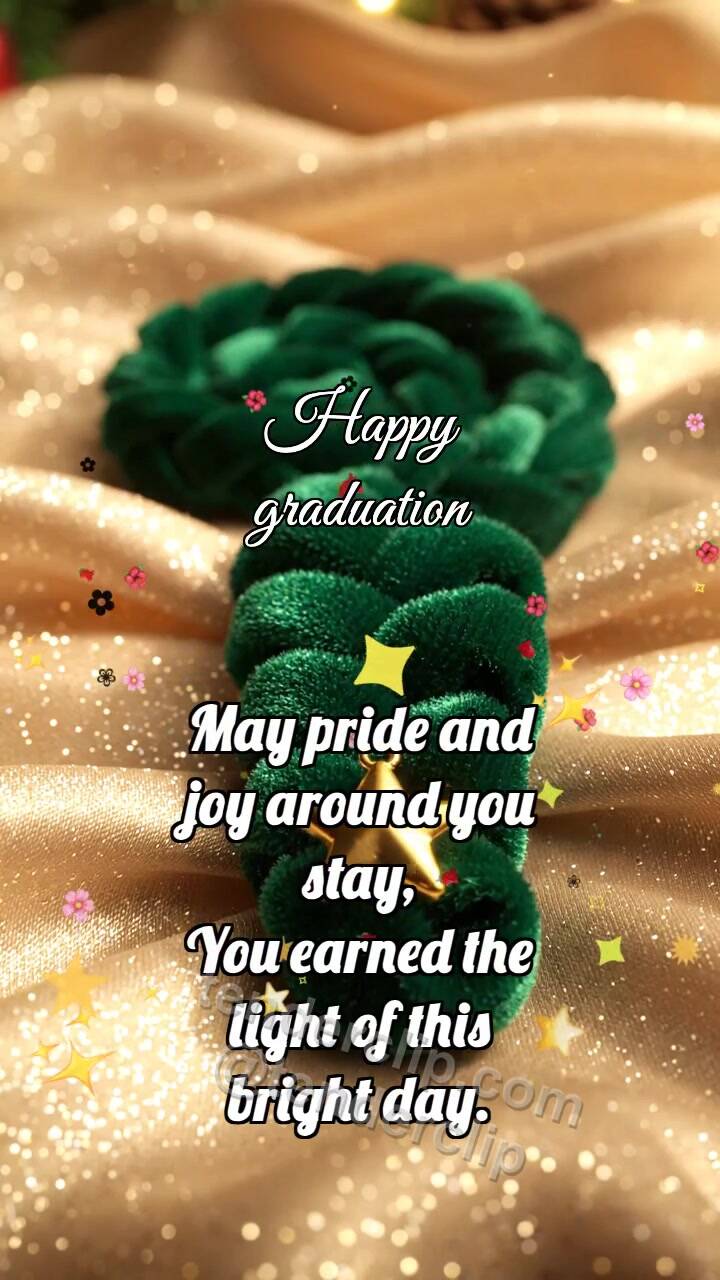 Animated greeting card about Happy graduation: Velvet Braid Frees Star