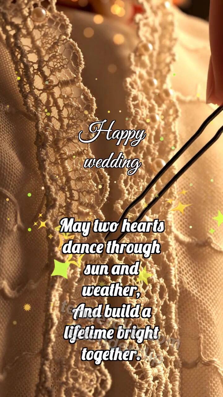 Animated greeting card about Happy wedding: Silver Hairpin Joins Lace
