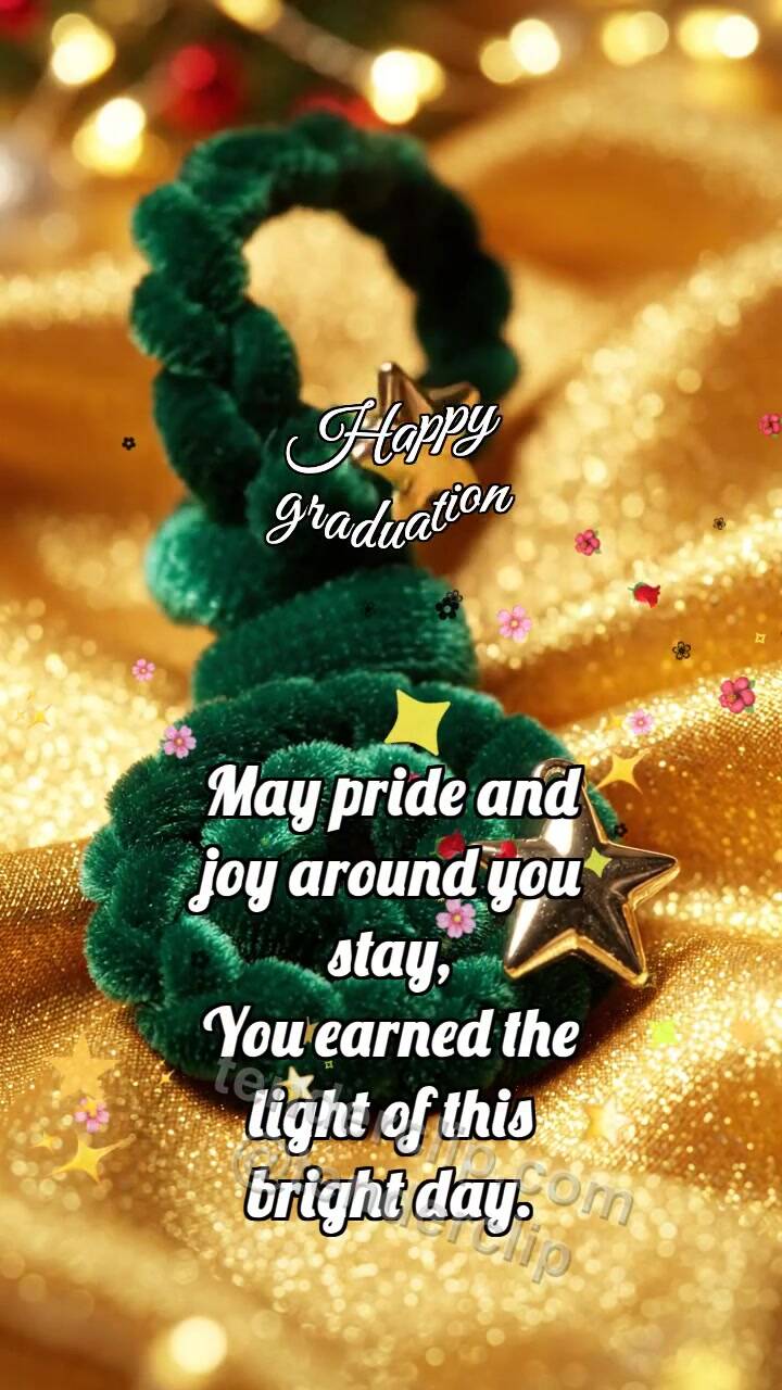 Animated greeting card about Happy graduation: Velvet Braid Frees Star
