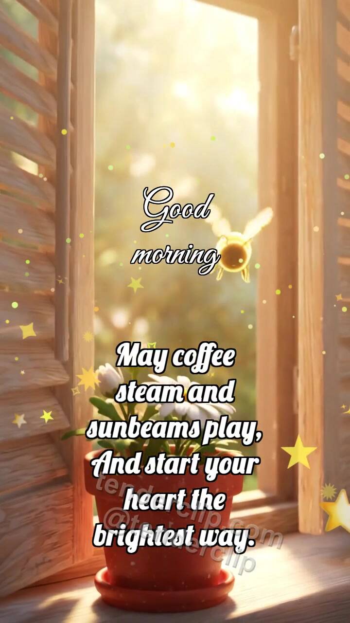 Animated greeting card about Good morning: Pale Shutter Lets Bee