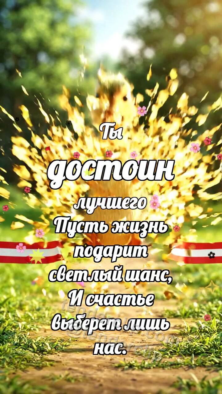 Анимационная открытка на тему Ты достоин лучшего: Утёнок пересекает финиш