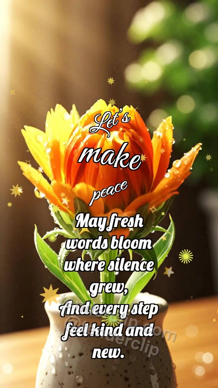 Animated greeting card about Let’s make peace: Safflower Bud Opens