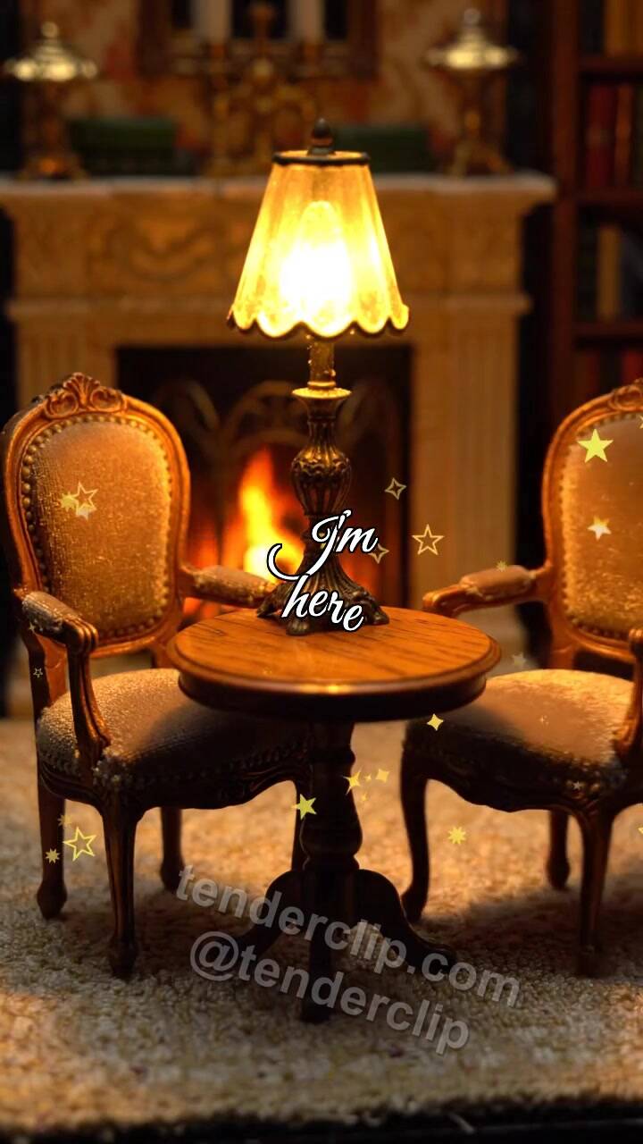 Animated greeting card about I'm here: second chair moves closer to the first