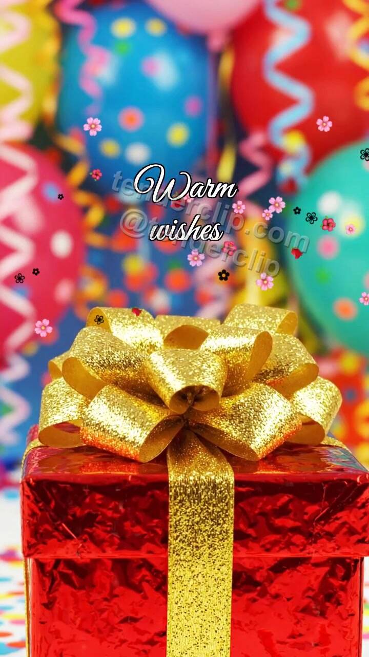 Animated greeting card about Warm wishes: Gift Bow Dance