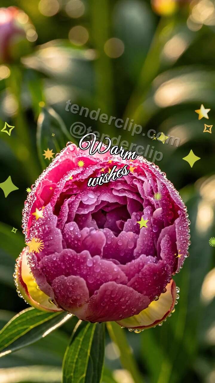 Animated greeting card about Warm wishes: Flower Firework
