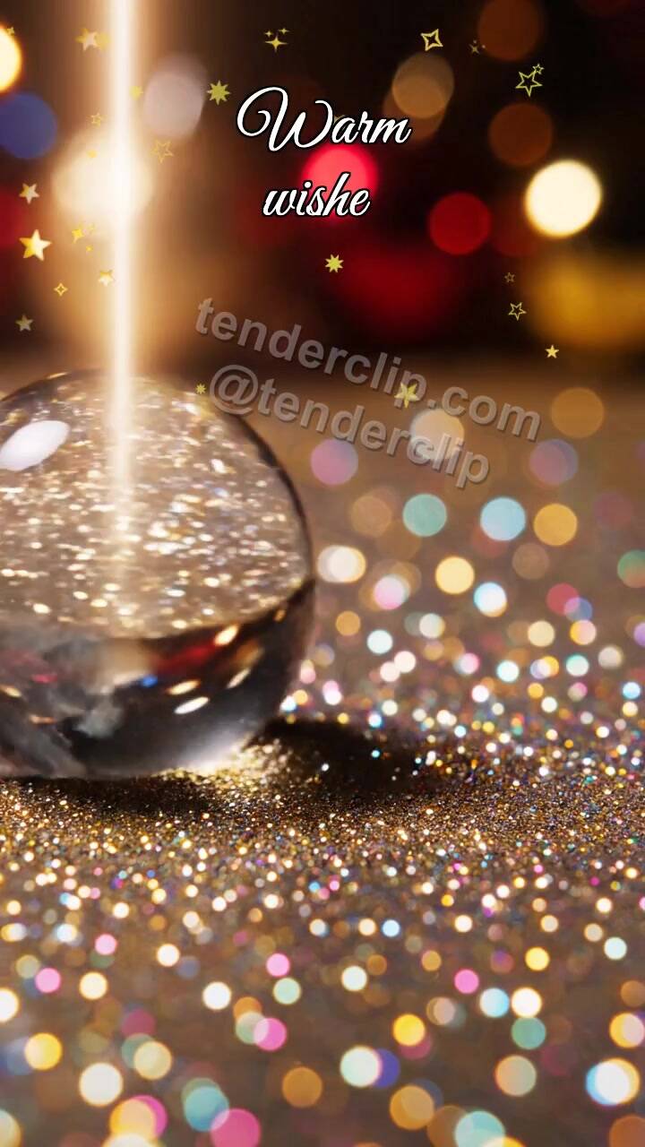 Animated greeting card about Warm wishes: Snow Glitter Ball