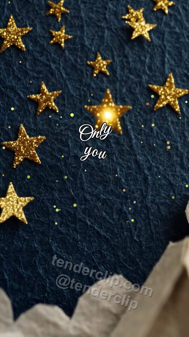 Animated greeting card about Only you: one star lights the sky