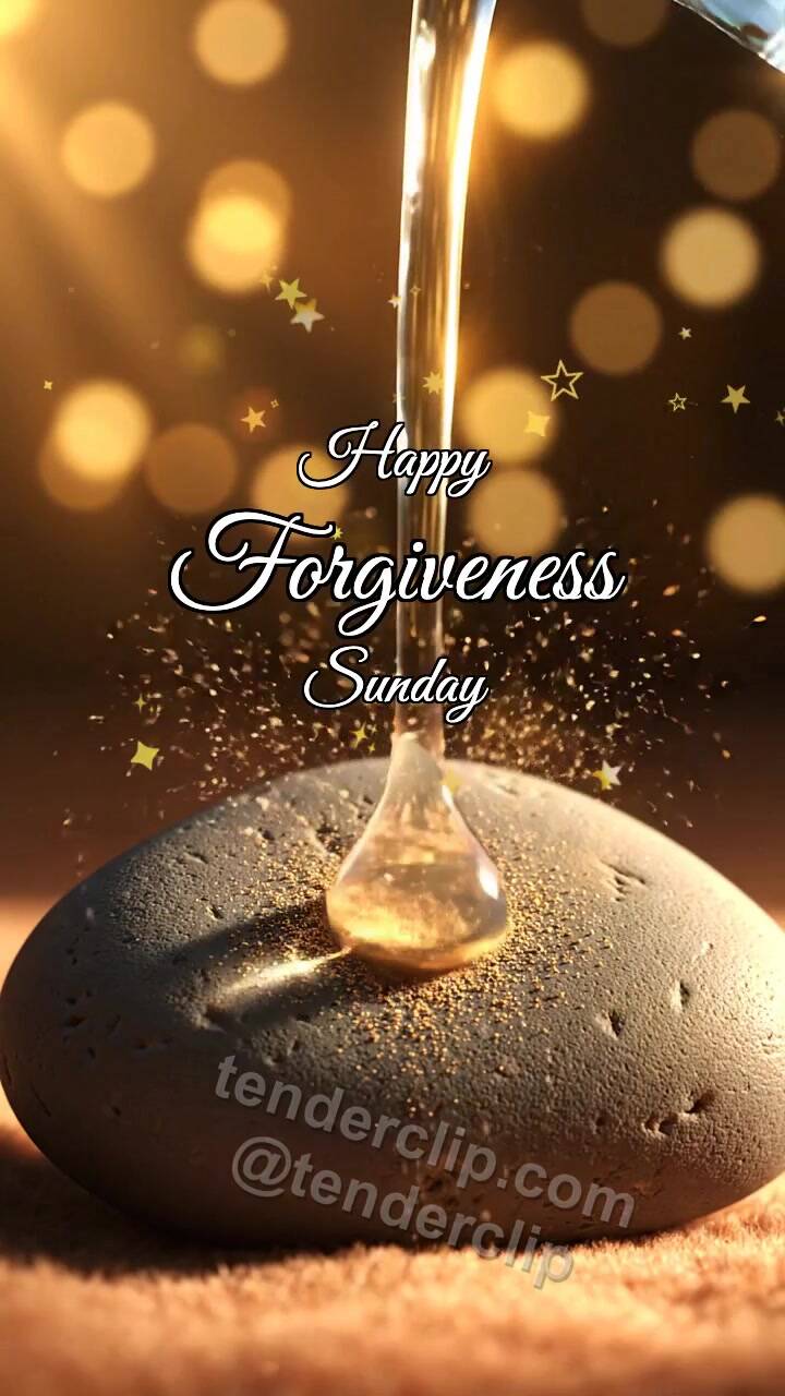 Animated greeting card about Happy Forgiveness Sunday: Warm Drop Washes Hurt