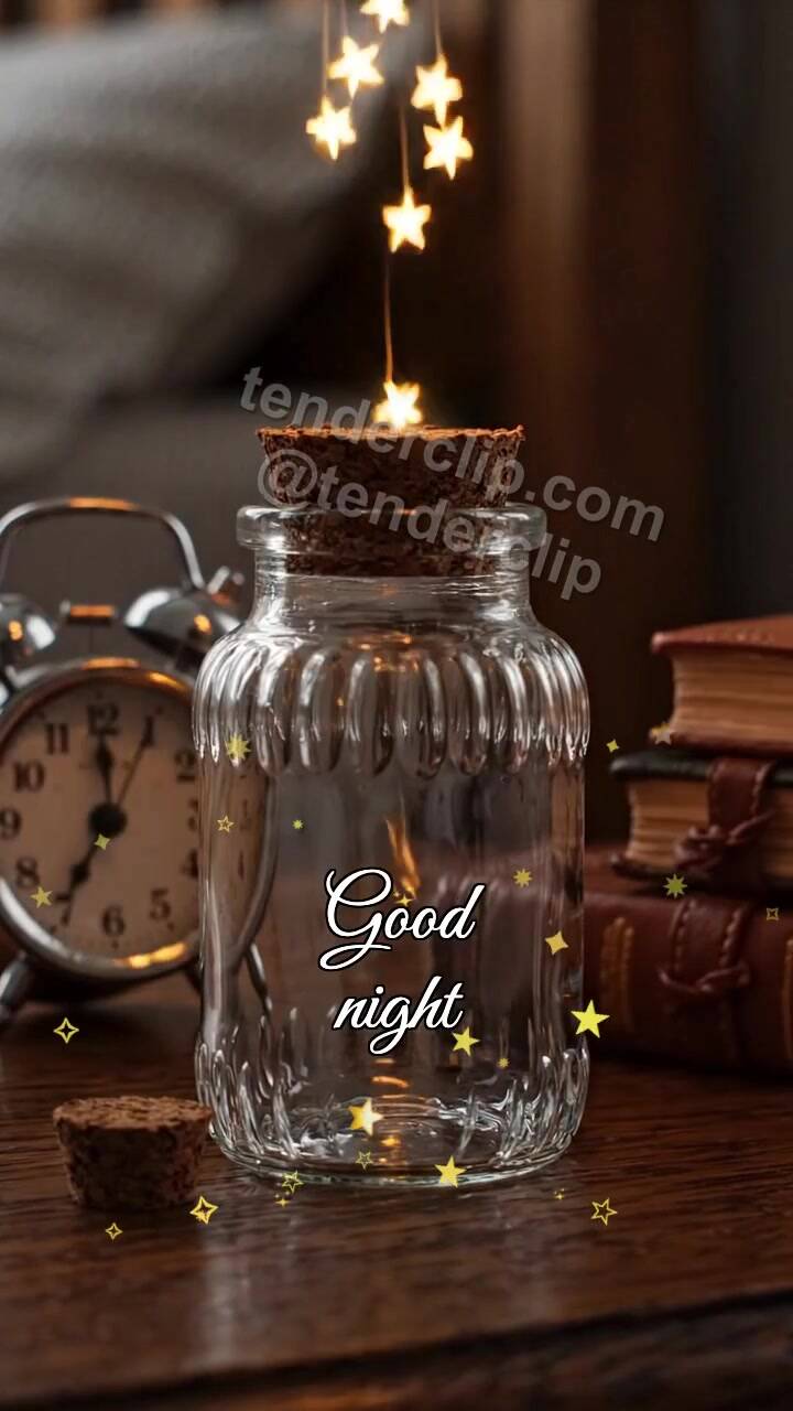 Animated greeting card about Good night: Star Jar Bedside