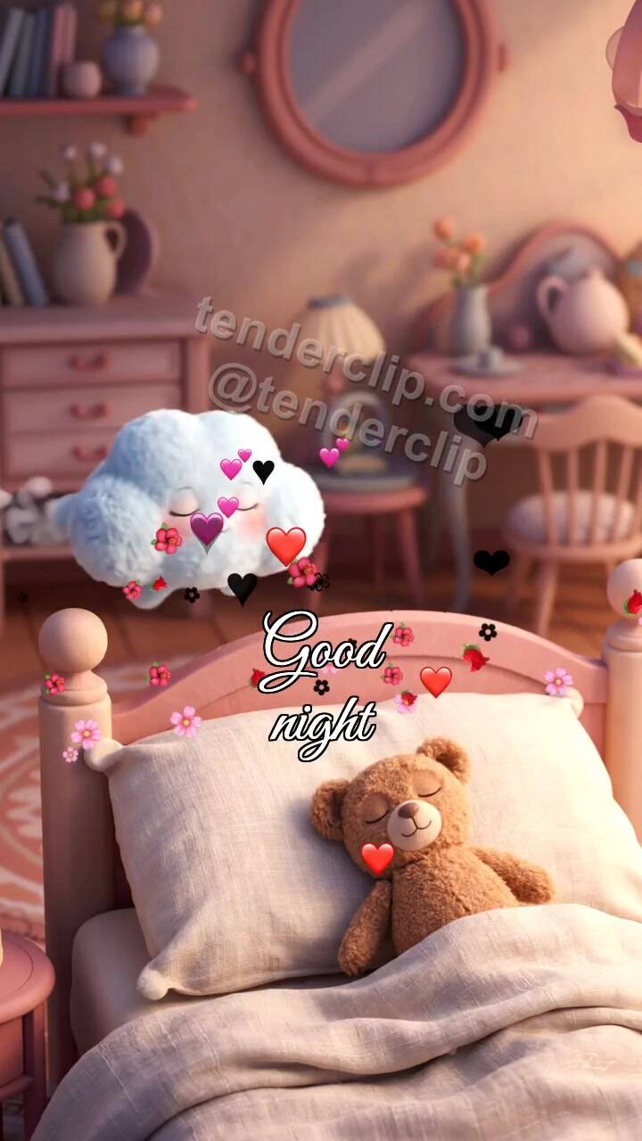 Animated greeting card about Good night: Cloud Pillow Ride