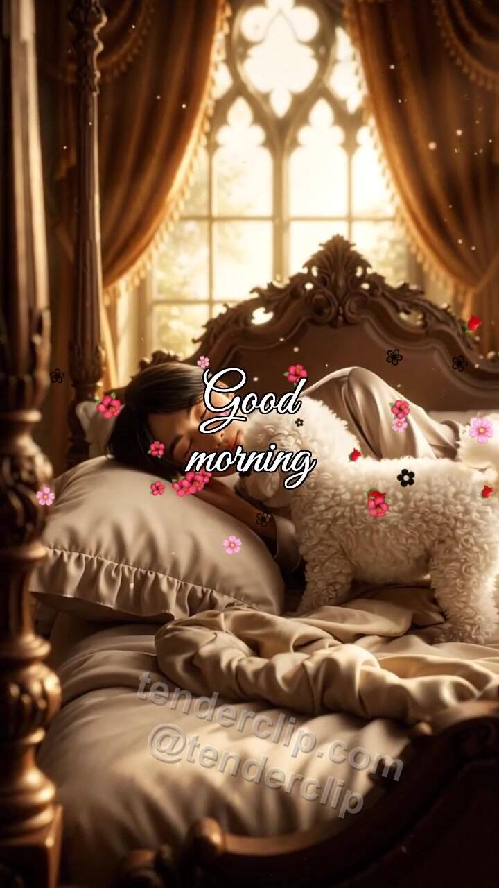 Animated greeting card about Good morning: Puppy Alarm Clock