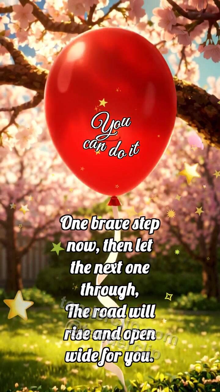 Animated greeting card about You can do it: Balloon Rises Higher