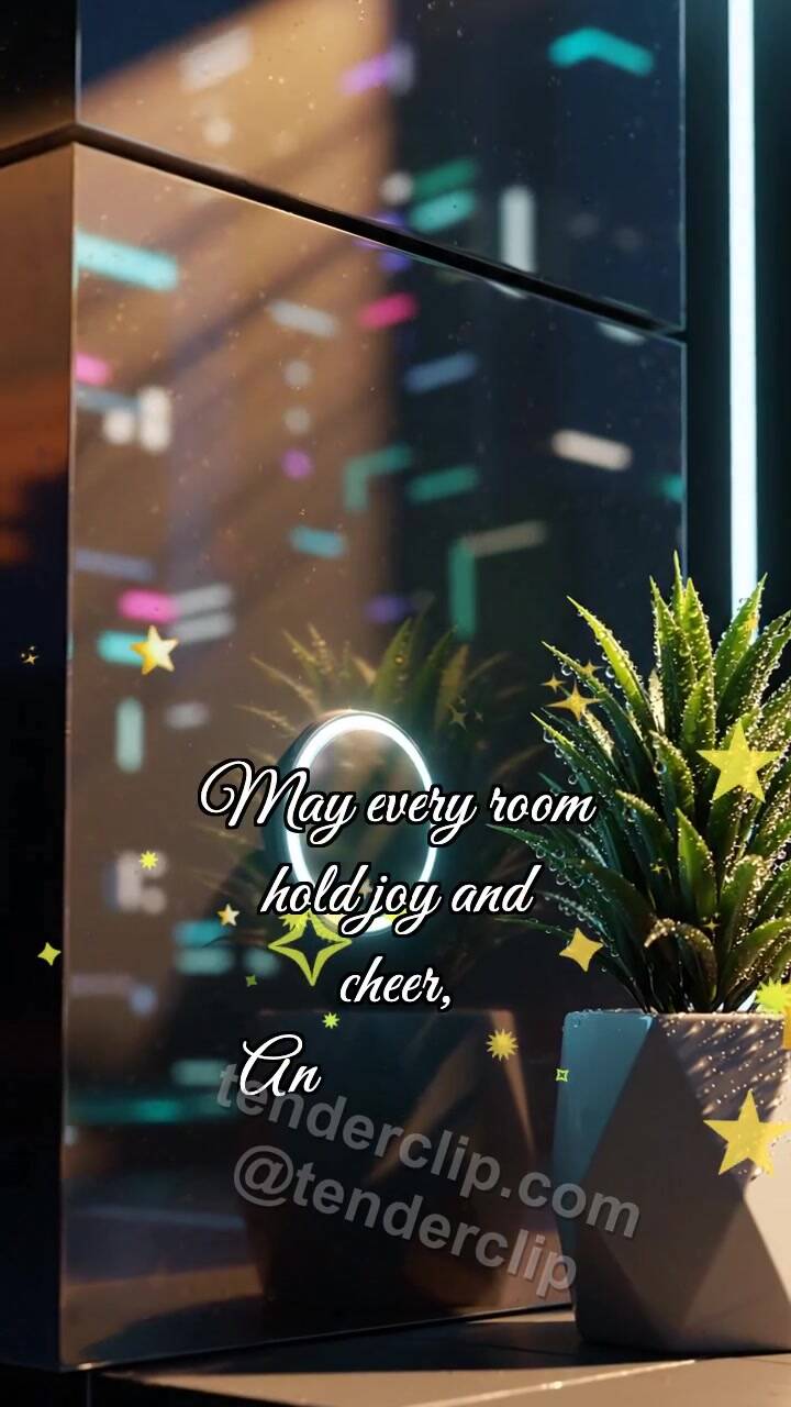 Animated greeting card about Happy housewarming: Doorbell Catches Sunbeam