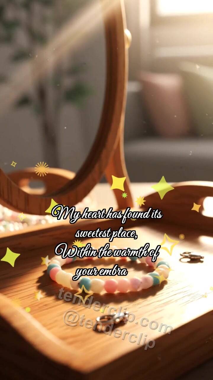 Animated greeting card about I love you: Beads Form Bracelet