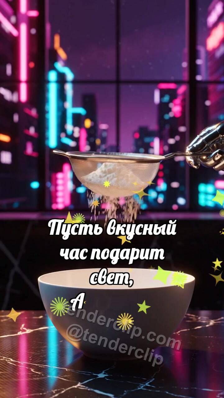 Анимационная открытка на тему Приятного аппетита: Сито выпускает облачко