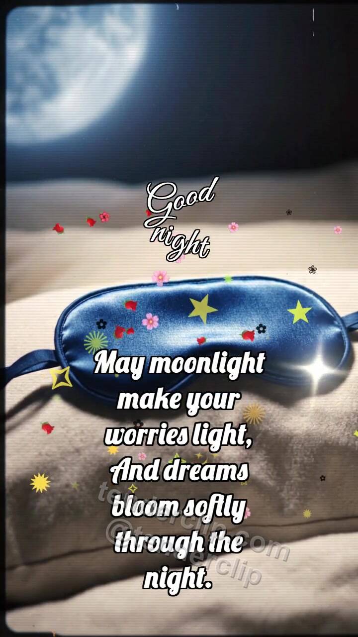 Animated greeting card about Good night: Sleep Mask Lowers