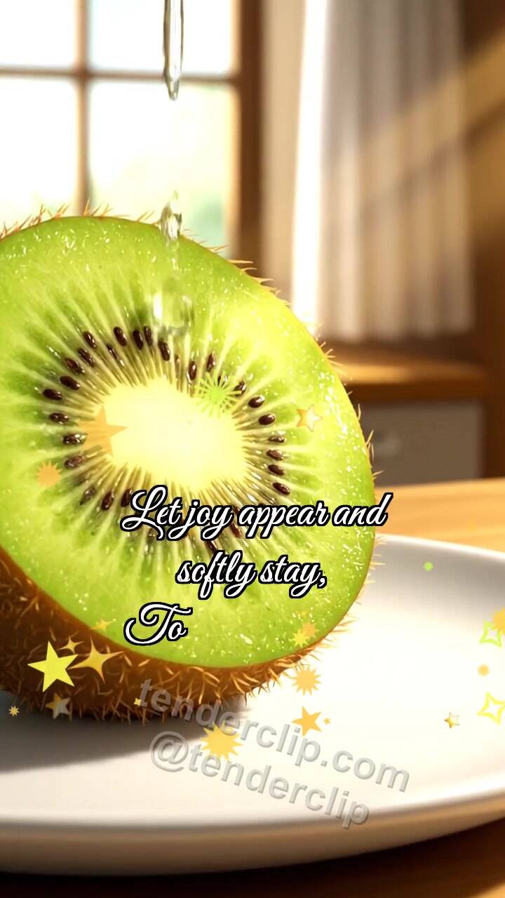 Animated greeting card about Hold on and smile: Kiwi Catches Drop