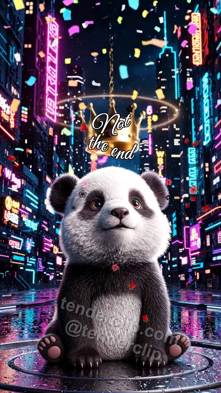 Animated greeting card about Not the end: Panda Cub Gets Crown