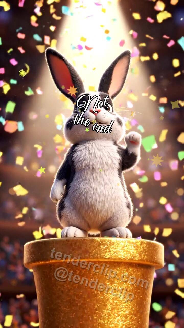 Animated greeting card about Not the end: Bunny On Top