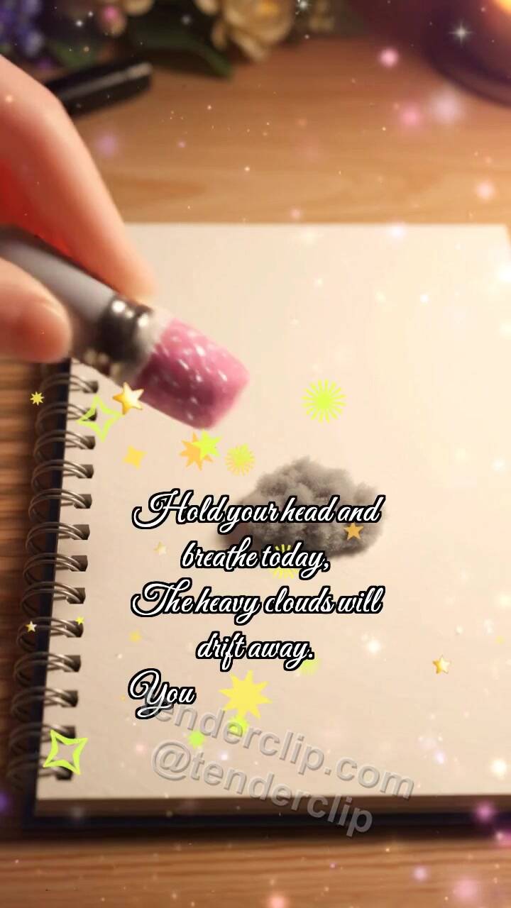 Animated greeting card about Not the end: Eraser Moves Cloud