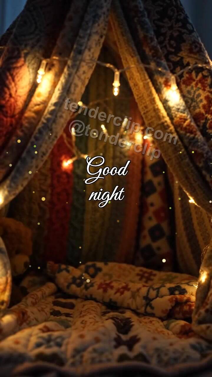 Animated greeting card about Good night: Blanket Fort Stars