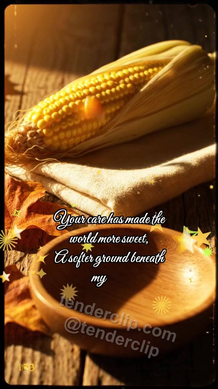 Animated greeting card about Happy Thanksgiving: Corn Drops Kernel