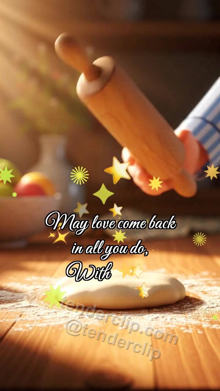 Animated greeting card about Happy Mother’s Day: Rolling Pin Shapes Heart