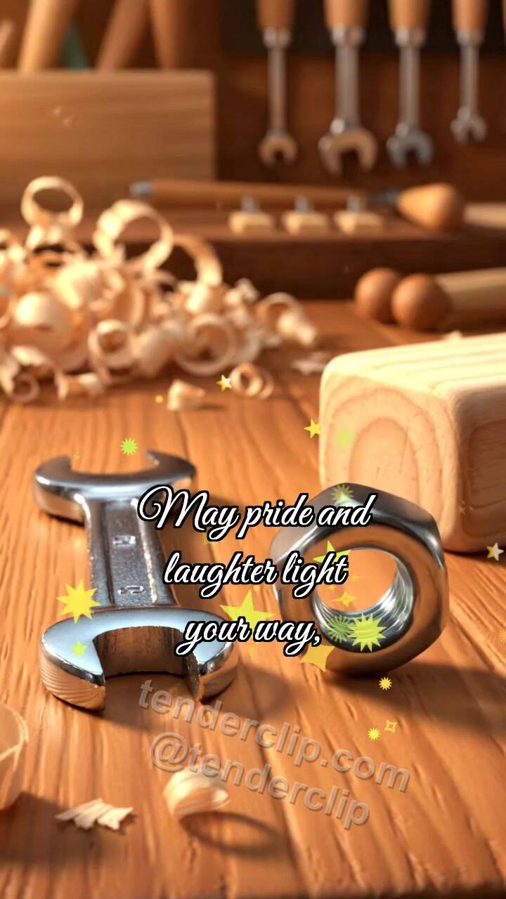 Animated greeting card about Happy Father’s Day: Nut Becomes Heart