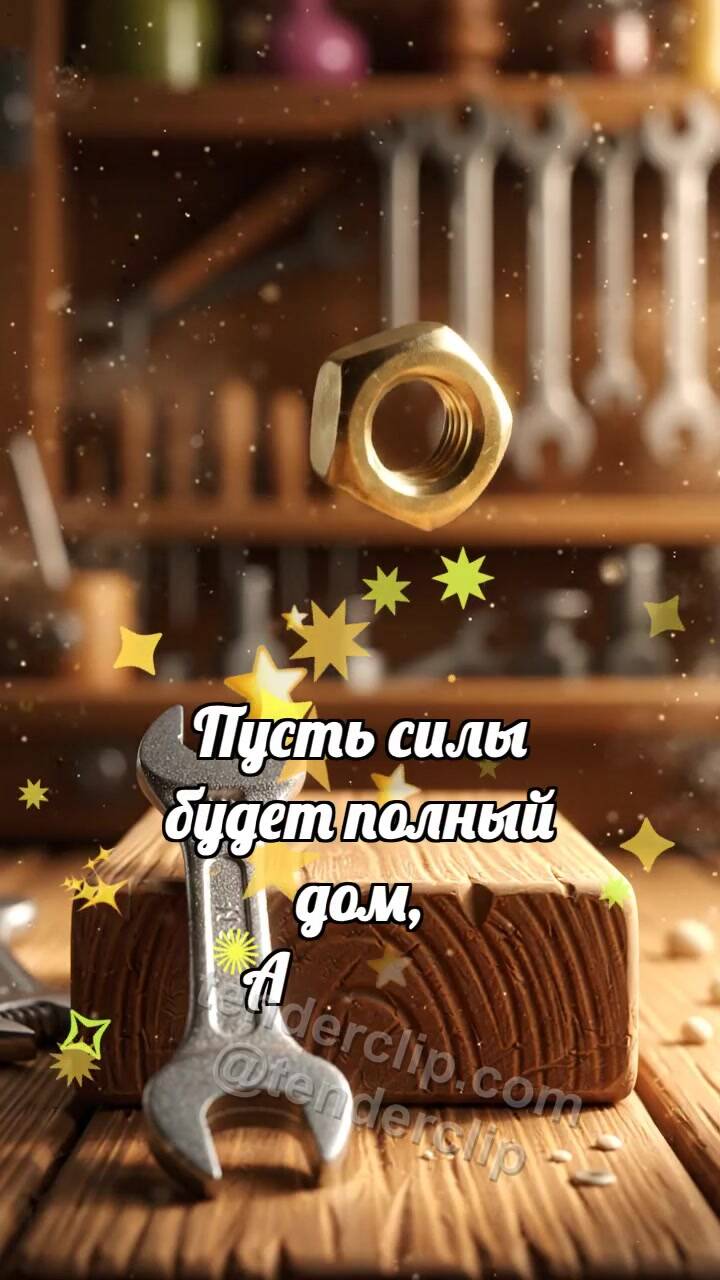 Анимационная открытка на тему С днём отца: Гайка стала сердцем