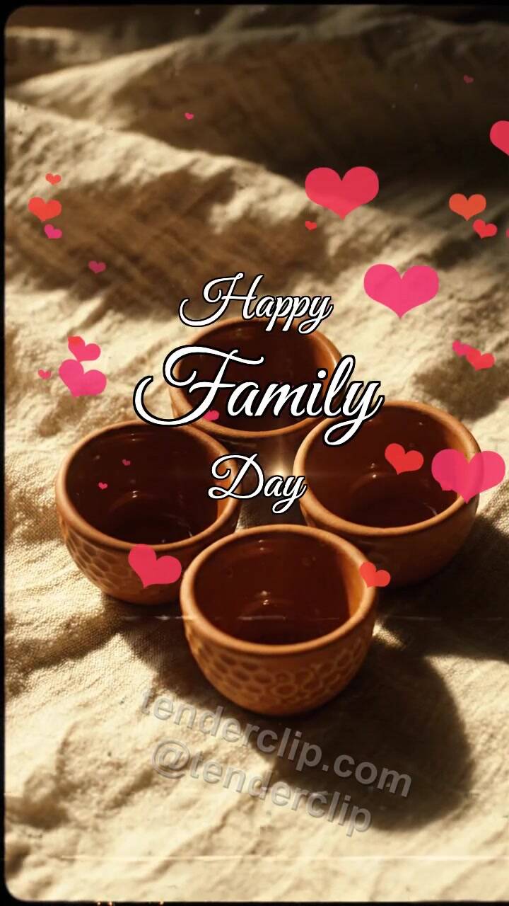 Animated greeting card about Happy Family Day: Terracotta Bowls Gather