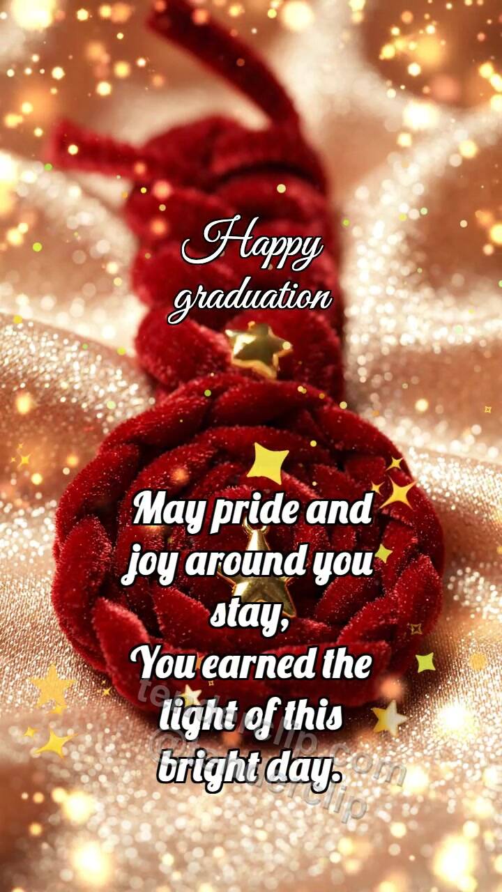 Animated greeting card about Happy graduation: Velvet Braid Frees Star