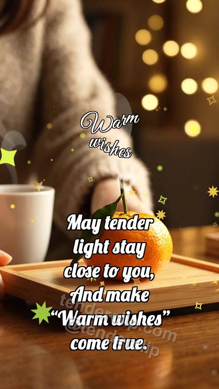Animated greeting card about Warm wishes: Pine Tray Brings Mandarin