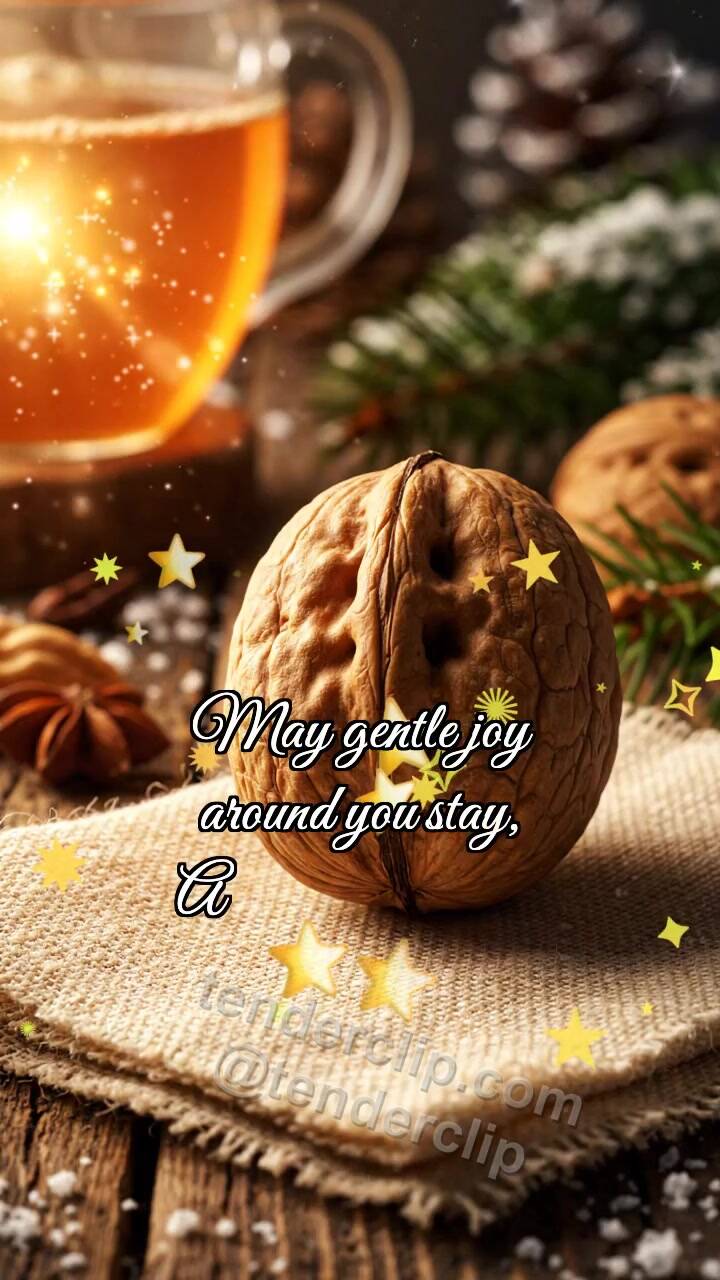 Animated greeting card about Warm wishes: Walnut Shares Warmth