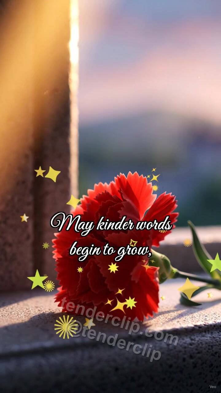 Animated greeting card about Happy Victory Day: Carnation Catches Dawn