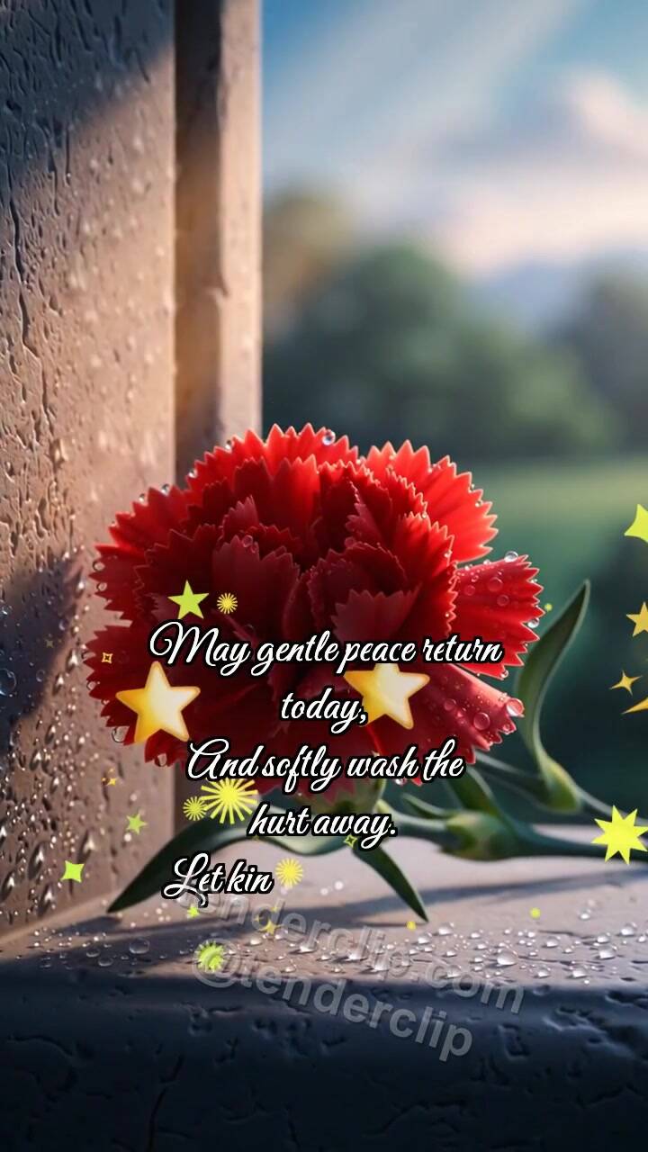 Animated greeting card about Happy Victory Day: Carnation Catches Dawn