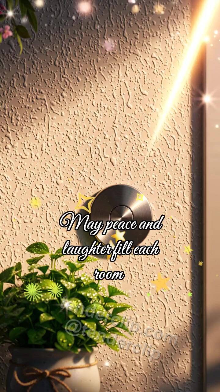 Animated greeting card about Happy housewarming: Doorbell Catches Sunbeam