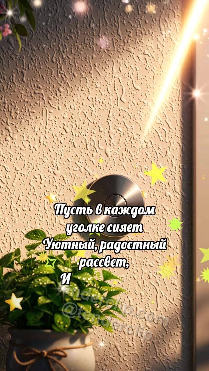 Анимационная открытка на тему С новосельем: Звонок ловит лучик