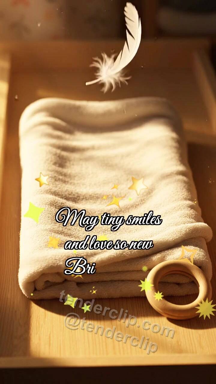 Animated greeting card about Welcome little one: Swaddle Catches Feather