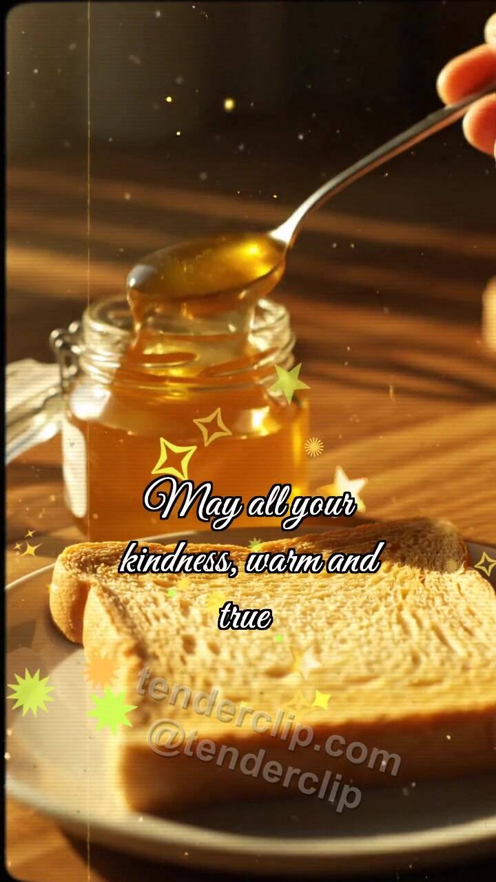 Animated greeting card about Thank you: Spoon Carries Honey
