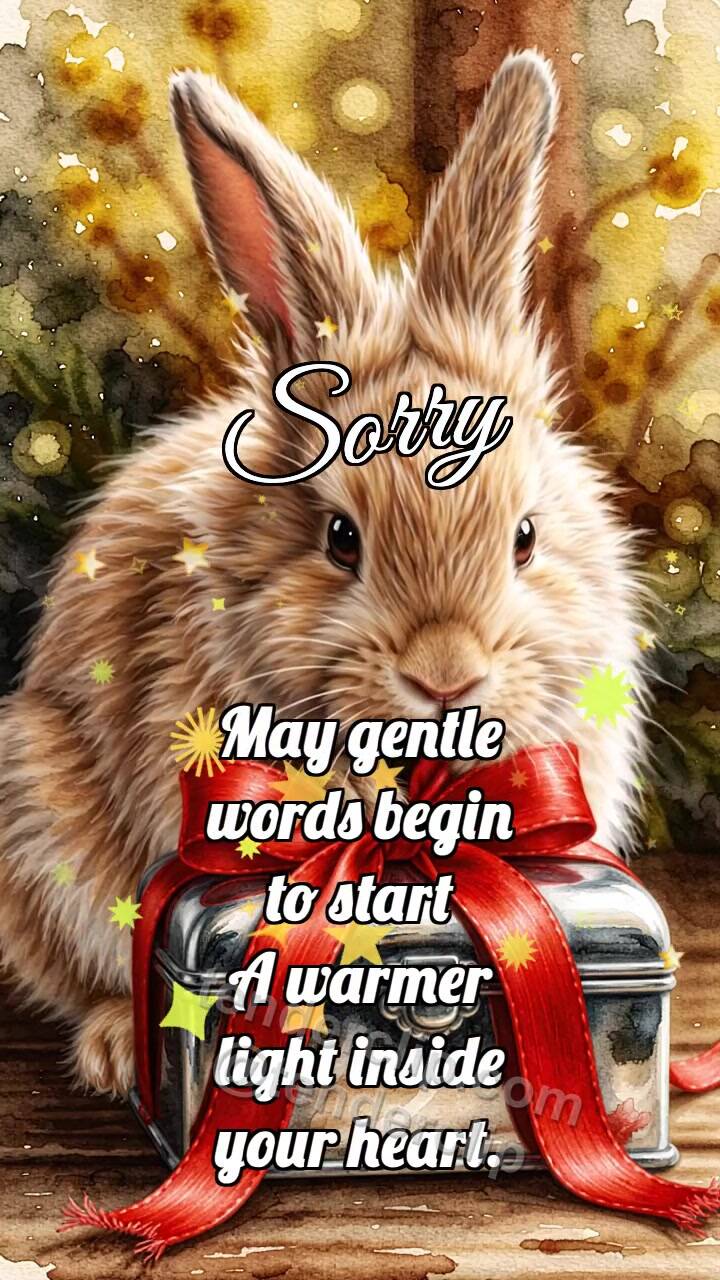 Animated greeting card about Sorry: Bunny Returns Gift
