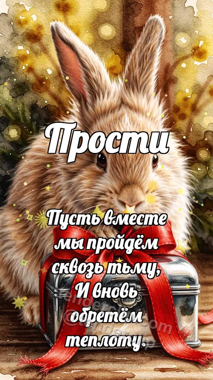 Анимационная открытка на тему Прости: Зайчик возвращает подарок