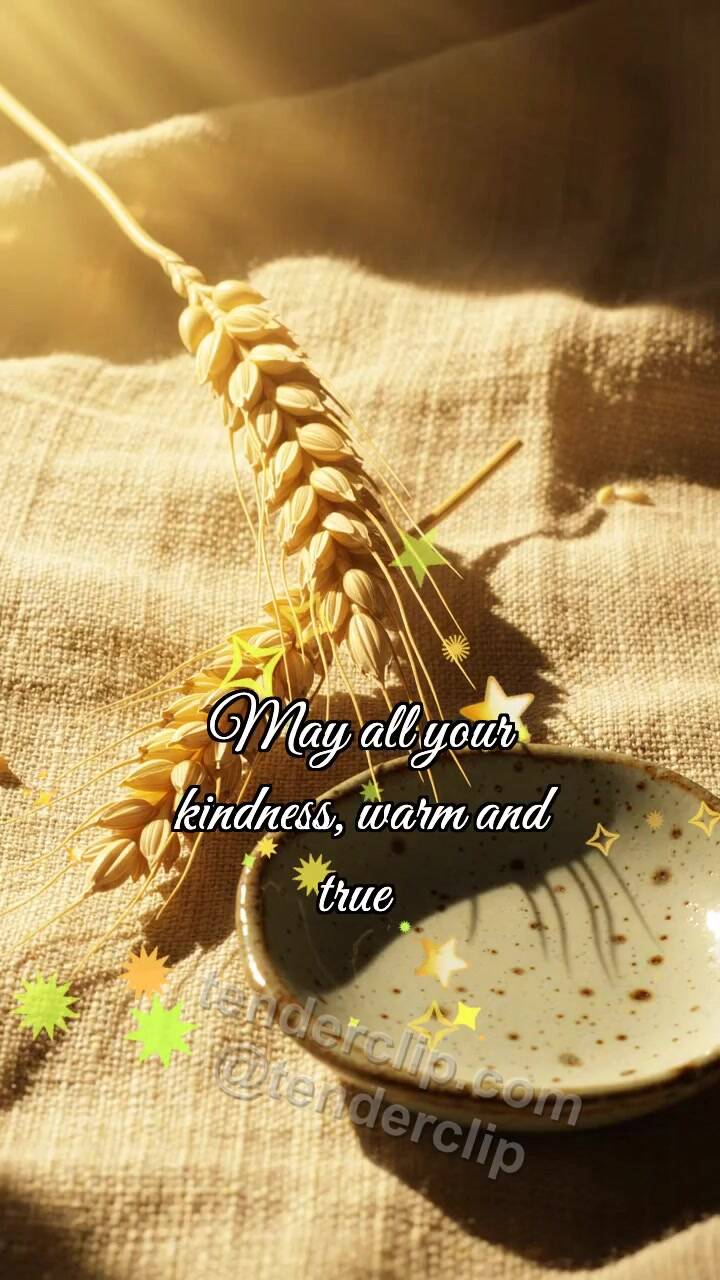 Animated greeting card about Thank you: Wheat Gives Grain