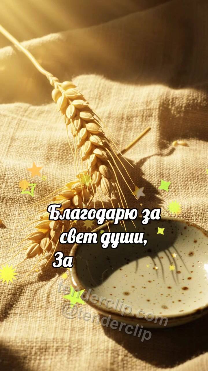Анимационная открытка на тему Спасибо: Колосок дарит зёрнышко