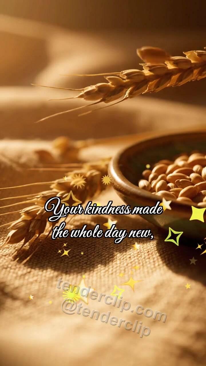 Animated greeting card about Thank you: Wheat Gives Grain