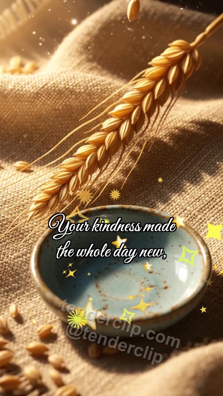 Animated greeting card about Thank you: Wheat Gives Grain