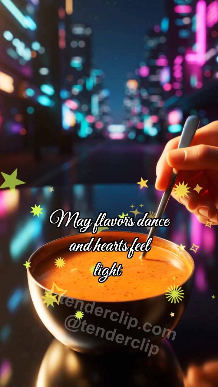 Animated greeting card about Enjoy your meal: Soup Draws Heart